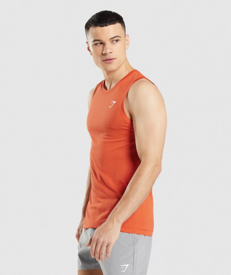 Men's Gymshark Vital Seamless Light Tanks Orange | CA 713DNA